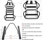 VEHITO Ergonomic Sport Racing Seats, 1 Pair, Orange Black, PVC - Adjustable Double Slides