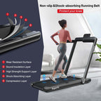 2-in-1 Folding Electric Treadmill, 2.25 HP, Under-Desk, with Dual Display and Smart App Control