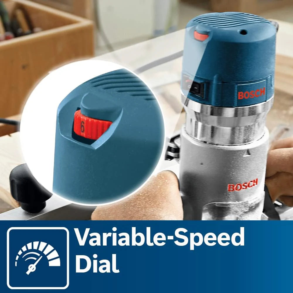 BOSCH Wood Router Tool Combo Kit, 12 Amp, 2.25 Horsepower - 1617EVSPK