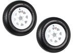 Trailer Tires On Rims ST205/75D15 Load Range C 5 Hole White Spoke - 2-Pack