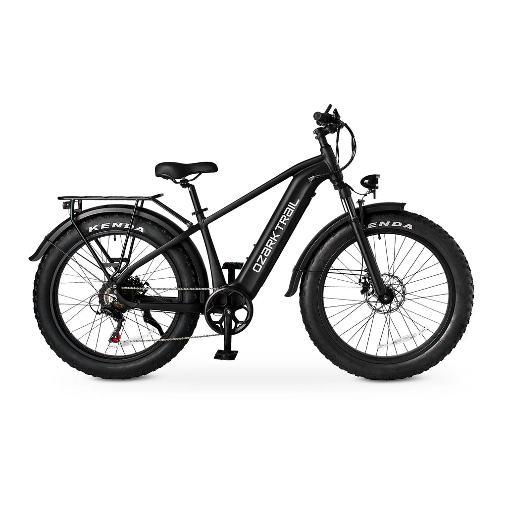 Ozark Trail Electric Fat Tire Bike, 26in, 48V, Class 2, Black, Fits Riders 5ft 2in - 6ft 1in - M.3 Ranger+