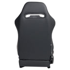 Racing Seats, PVC With Suede Material, Double Slider Design, Black - 2 Pieces