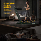 2-in-1 Folding Electric Treadmill, 2.25 HP, Under-Desk, with Dual Display and Smart App Control