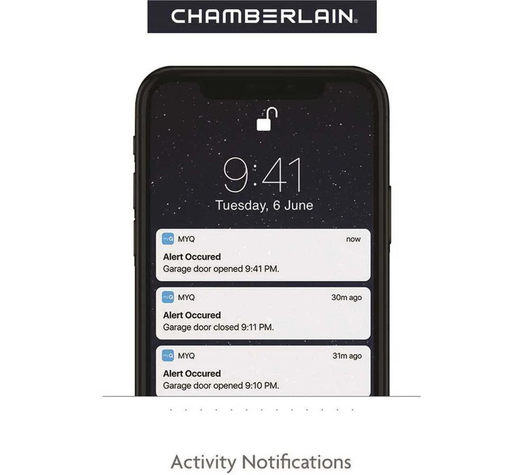 Chamberlain 0.5 HP Chain Drive Smart Garage Door Opener With 7 ft Rail - C2212T