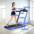 2-in-1 Folding Electric Treadmill, 2.25 HP, Under-Desk, with Dual Display and Smart App Control