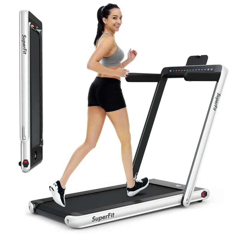 2-in-1 Folding Electric Treadmill, 2.25 HP, Under-Desk, with Dual Display and Smart App Control