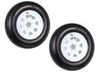 2-Pack ST205/75D15 Trailer Tires with 15-Inch White Spoke Rims, Load Range C, 5-Lug Wheel