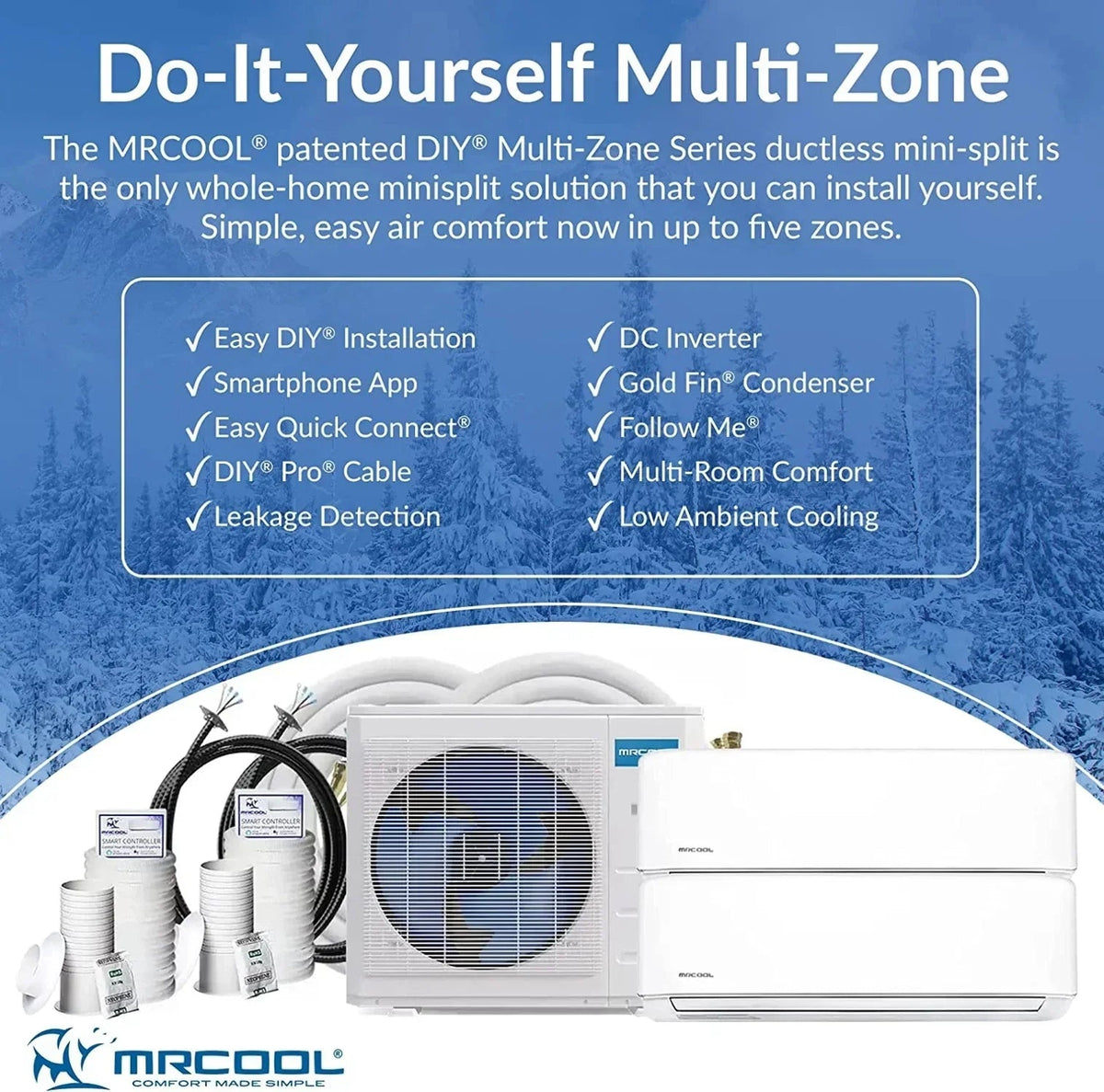 MRCOOL Multi-Zone DIY 2-Zone Ductless Heat Pump - White