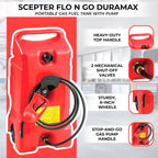 Scepter Flo N' Go DuraMax Portable Gas Fuel Tank With Pump, 14 Gallon, 2 Pack, Red