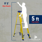 Louisville Ladder 5-Foot Fiberglass Step Ladder, 250-Pound Load Capacity, Type I - FS2005