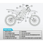 Off-Road Electric Dirt Bike - 6000W 60V