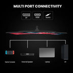 CRUA 24 inch 180Hz Curved Gaming Monitor FHD 1080P, Black - CR240DM