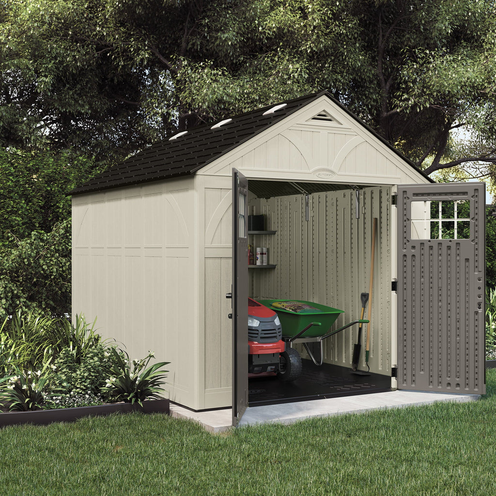 8 x 10 ft. Metal and Resin Storage Shed, Vanilla