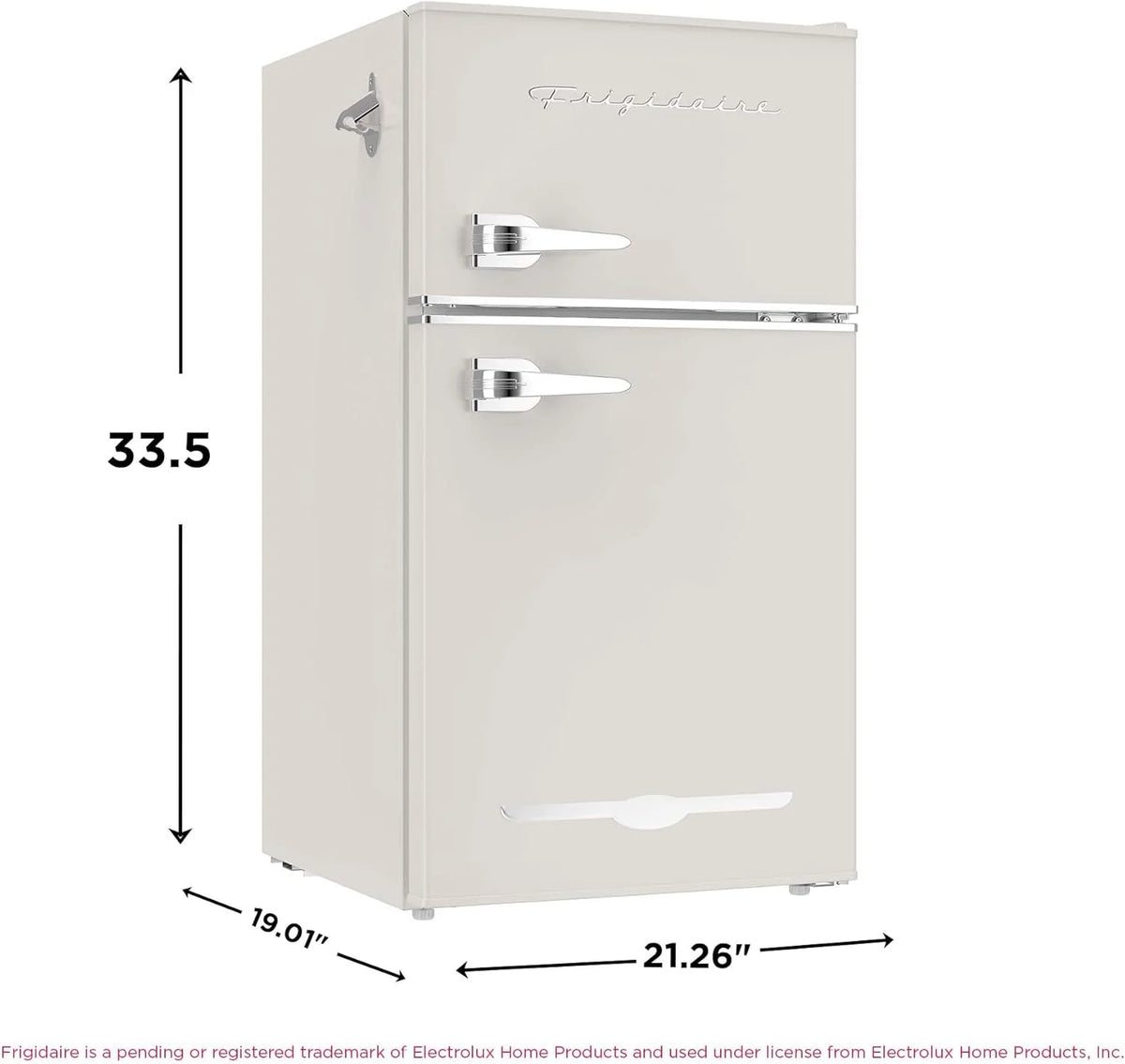 Retro 3.2 Cu Ft Mini Fridge with Freezer – 2-Door Compact Refrigerator with Side Bottle Opener