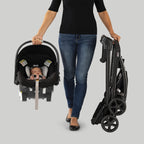 Lightweight Infant Car Seat Caddy Frame Stroller, Portable Baby Carrier Stroller Frame with Easy Fold Design