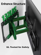 TV Wall Mount for Most 42-86 Inch Flat Screen TVs, 132 lbs - Full-Motion Swivel Tilt Bracket
