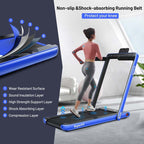 2-in-1 Folding Electric Treadmill, 2.25 HP, Under-Desk, with Dual Display and Smart App Control