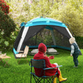 Outsunny 12' x 12' 8 Person Screen House Tent With Carry Bag And 4 Mesh Walls - Sky Blue
