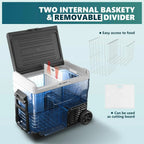 EUHOMY 37 Qt Portable Electric Refrigerator Freezer, 35 Liters, Black.Gray - CFB-35