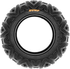 ATV UTV All-Terrain Tires Set of 4, 25X8-12 Front & 25X10-12 Rear Off-Road Replacement Tires
