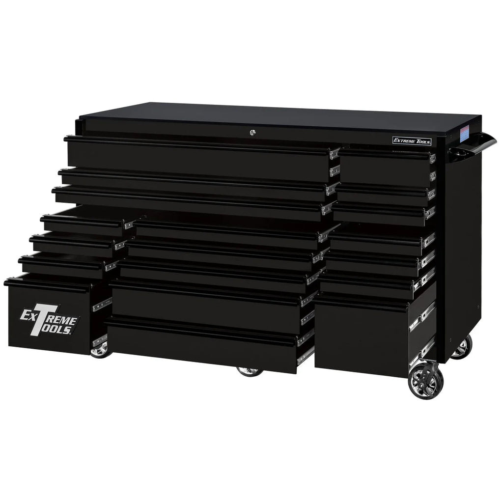 Extreme Tools 72-in x 30-in 19-Drawer Roller Cabinet With 250 lb Drawer Slides - RX723019RC-250
