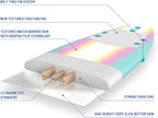 8ft Soft Top Foam Surfboard – EPS Core with 3 Stringers, Wax-Free Longboard, 200lb Capacity