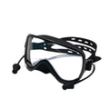 Silicone Large-Frame Swimming Goggles With Cap Set, Black - Clear Lens