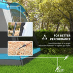 Outsunny 12' x 12' 8 Person Screen House Tent With Carry Bag And 4 Mesh Walls - Sky Blue