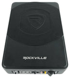 Rockville Slim Under-Seat Powered Car Subwoofer And Amp Installation Kit, 10in 800W - SS10P/RWK81