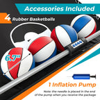 Costway Dual Shot Basketball Arcade Game, Blue, 8 Game Modes, 81in x 43in x 81in