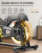 pooboo Indoor Exercise Bike With Adjustable Resistance And Belt Drive