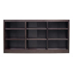 Triple Wide Wood Bookcase, 9 Shelf 36 Inch Tall Bookshelf for Home, Office and Display Storage