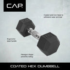 CAP Barbell Coated Hex Dumbbell, 60 lb, 2 Pack