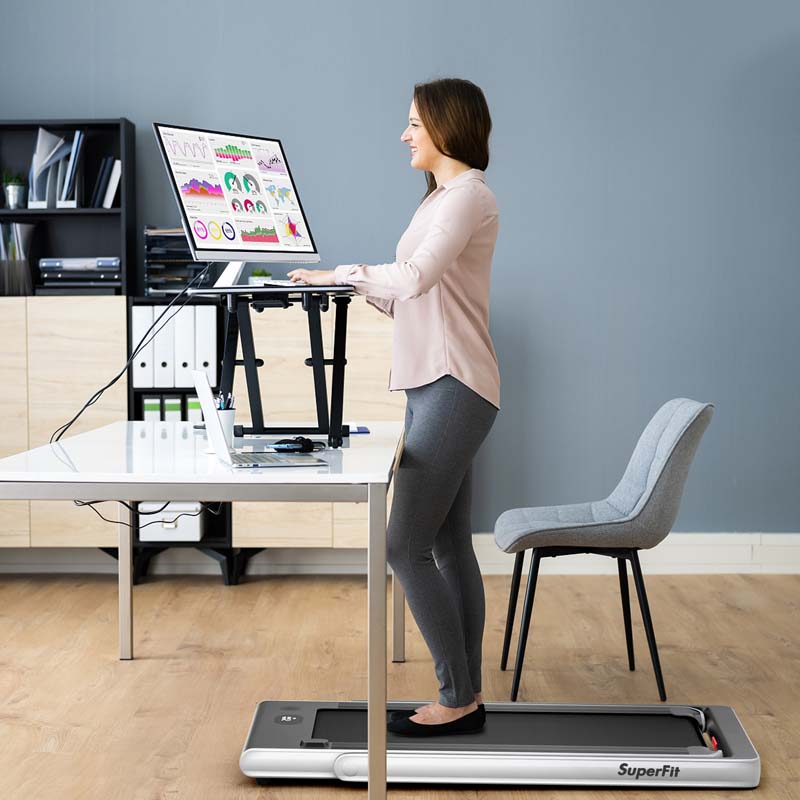 2-in-1 Folding Electric Treadmill, 2.25 HP, Under-Desk, with Dual Display and Smart App Control