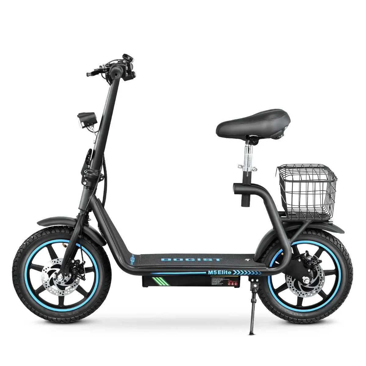 BOGIST Electric Scooter With Seat, 500W Motor, 25mph, 45km Range, 48V 13Ah, Blue - M5 Elite