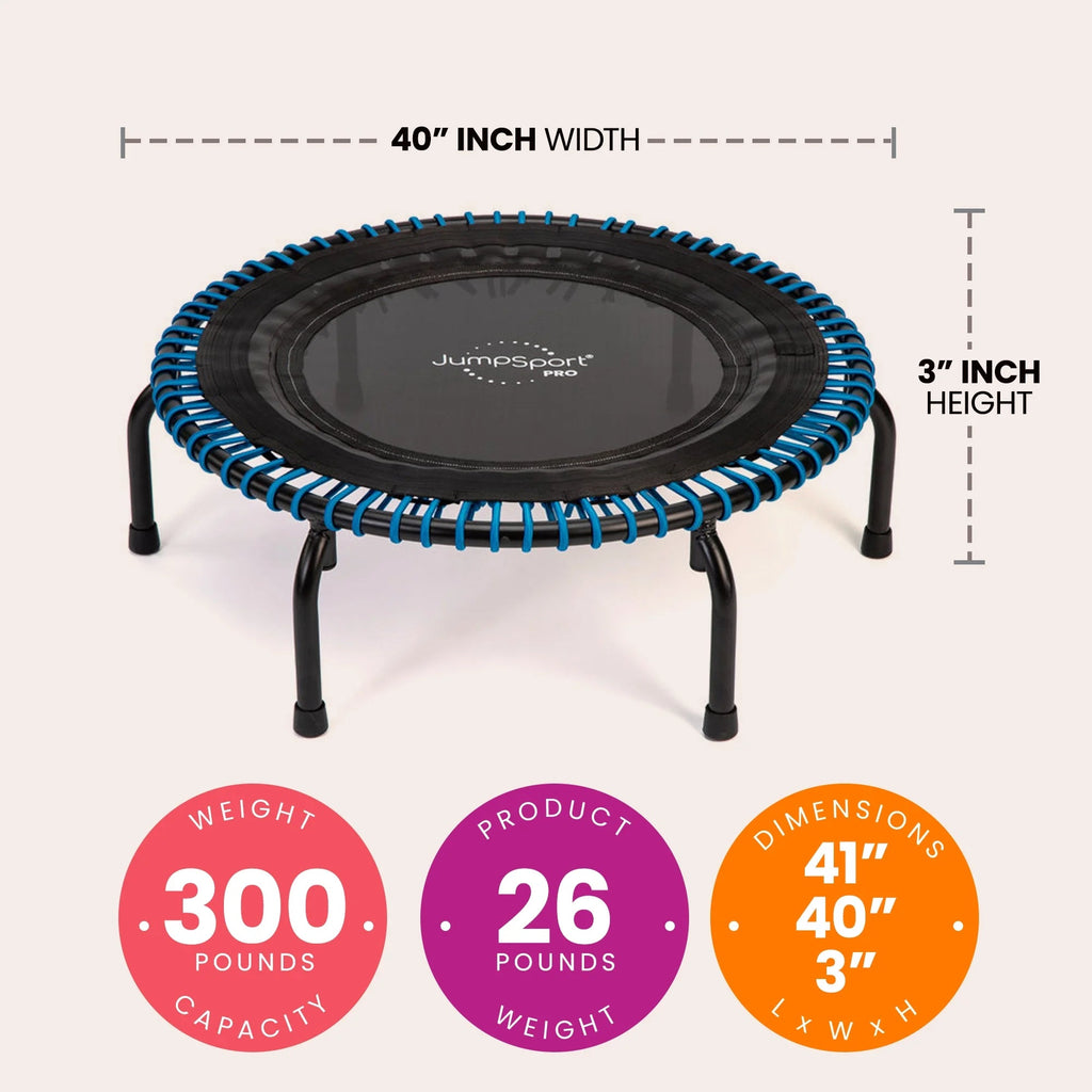 JumpSport Fitness Trampoline 39 Inch Teal/Black - 350 Pro