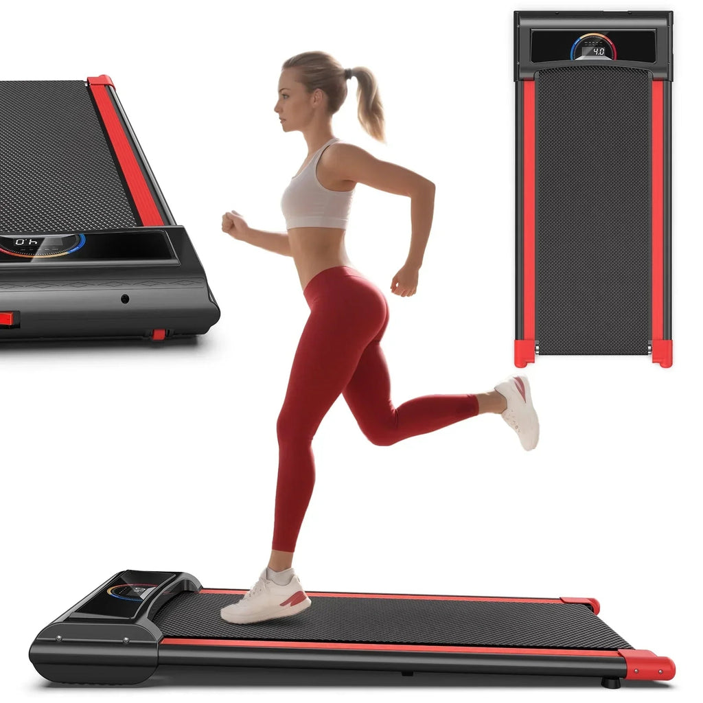 FLIMDER Portable Under Desk Walking Pad Treadmill, 2.5 HP, 265 lbs Capacity, LED Display - White Or Black