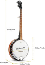 Vangoa 5-String 38 Inch Resonator Banjo Kit, Brown - VBJ-40