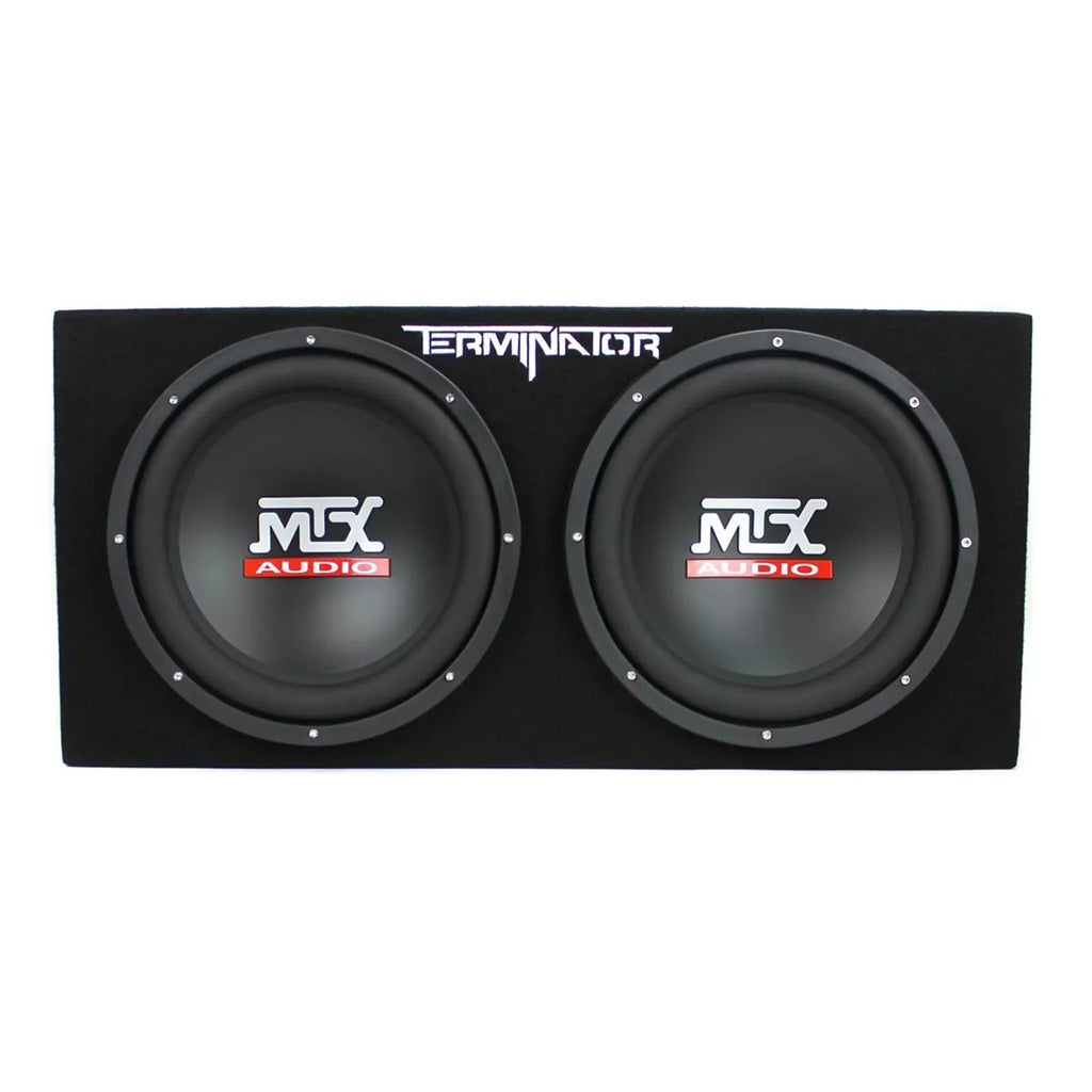 MTX Dual 12in Loaded Car Subwoofer Enclosure With Amplifier And Amp Kit - TNP212D2