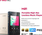 FiiO Hi-Res Music Player, Android 13, Snapdragon 680, 64 GB, Blue-Black - M21