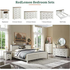 48 Inch Tall Farmhouse Wood Dresser, 5 Drawer Chest of Drawers for Bedroom