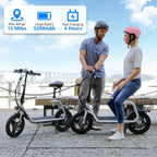 SANOPY Electric Scooter With Seat for Adults, 350W, 15 Miles, 20 Mph, 36V 5.2Ah, 14 inch Tire - Black