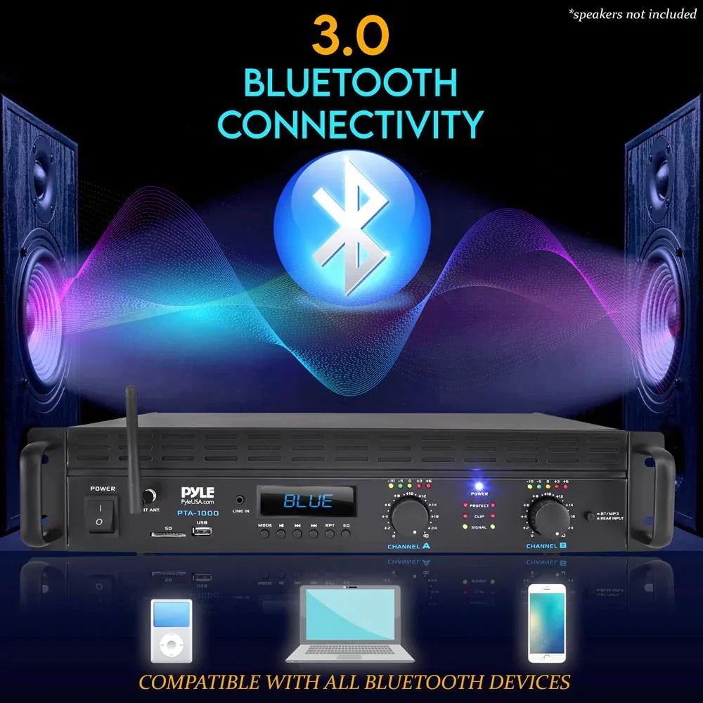 Pyle 2-Channel 2000W Bridgeable Rack-Mount Pro Audio Amplifier