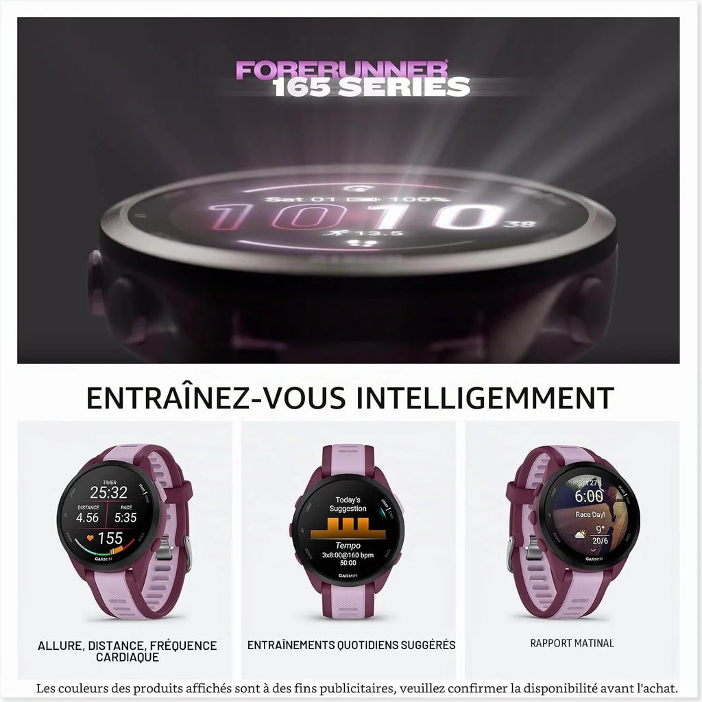 Garmin GPS Running Smartwatch, 43 mm, Music - Forerunner 165 Music
