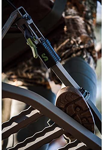 Lightweight Aluminum Climbing Treestand with Padded Seat, 300 Lb. Capacity, Safety Harness Included
