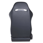 Racing Seats With Double Slider, PVC And Suade Material, Black - Set Of 2 Pieces