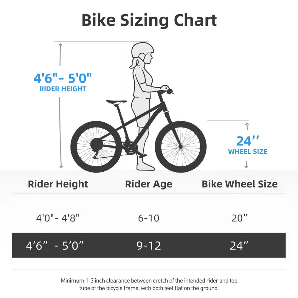 20-Inch/24-Inch Kids Mountain Bike, Single-Speed Bicycle