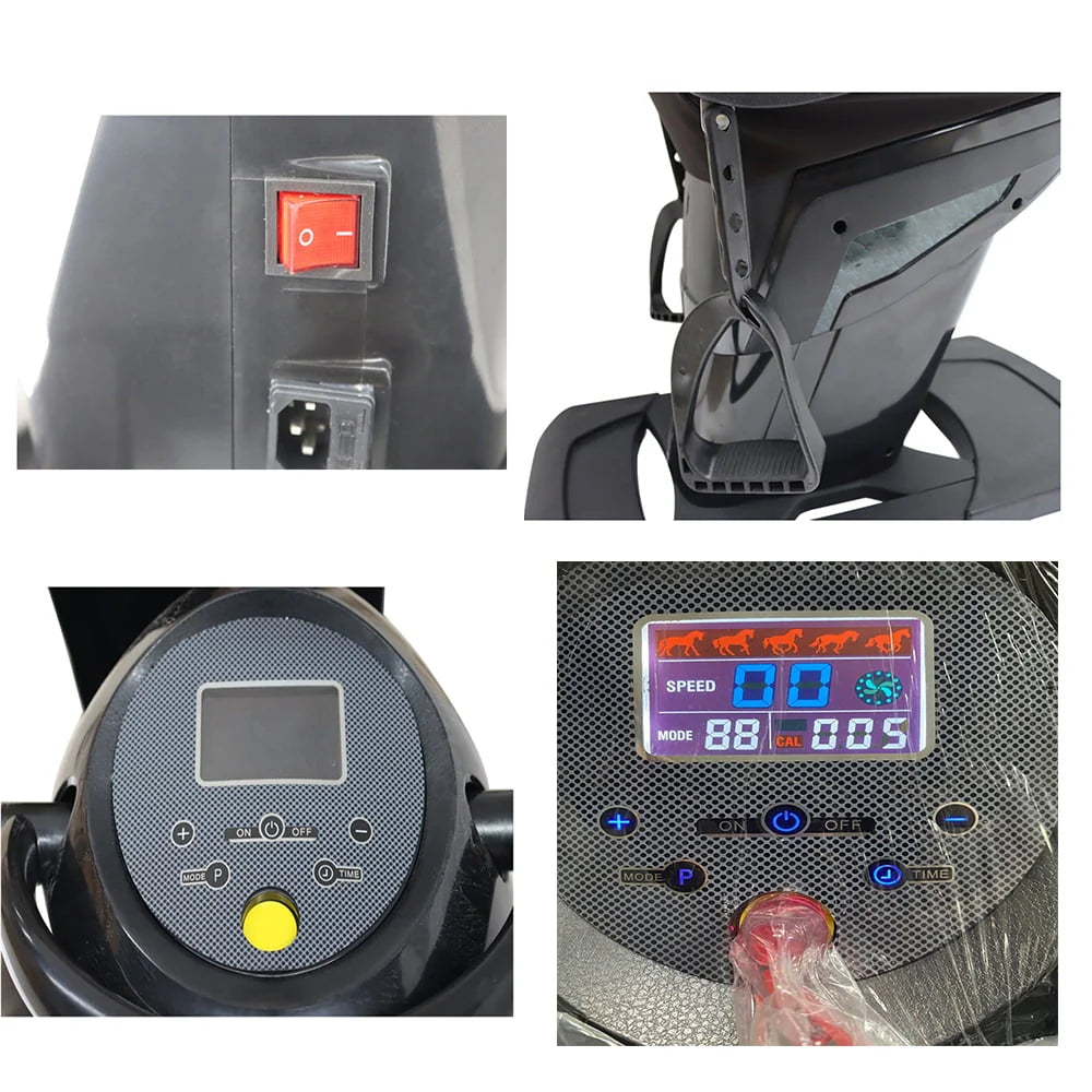 EQCOTWEA Electric Horse Riding Machine, 200w, 4 Modes, Black