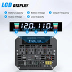 5000W Power Inverter 12V DC To 110V/120V AC With 4 AC Outlets And LCD Display
