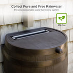50 Gallon Rain Barrel with Brass Spigot, Large Outdoor Rainwater Collection and Storage Container for Garden